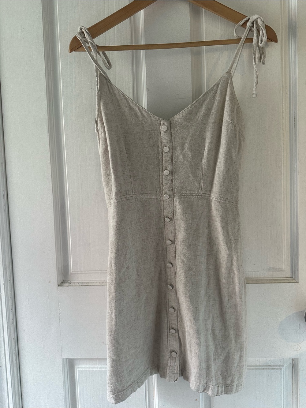 Abercrombie & Fitch Linen Tie-Strap Mini Dress - Picture 3 of 7
